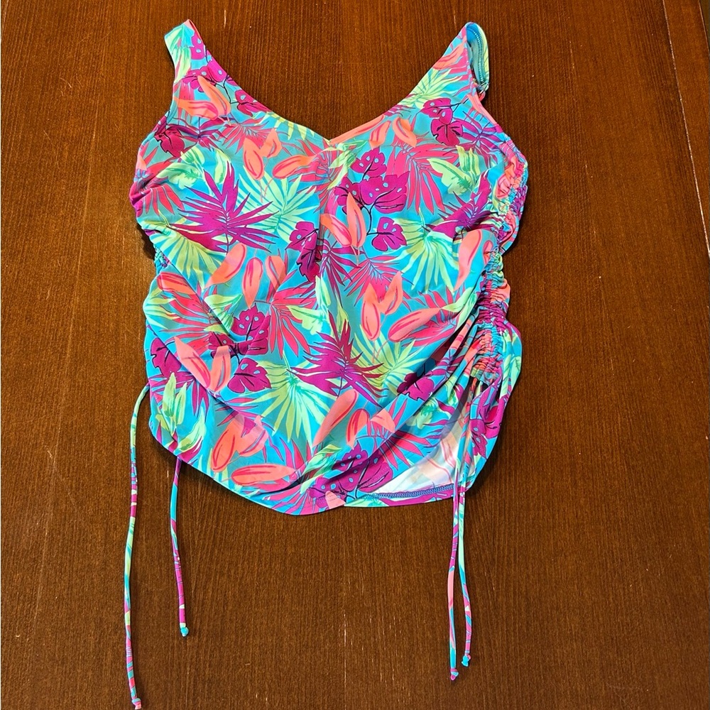 Lands End ladies vibrant floral tankini top size 14